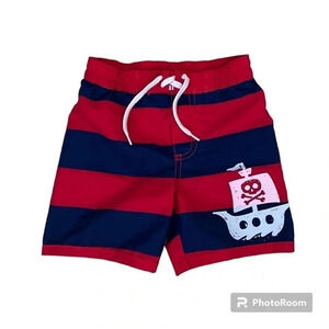 Old Navy pirate swim trunks red/blue size 12-18 months